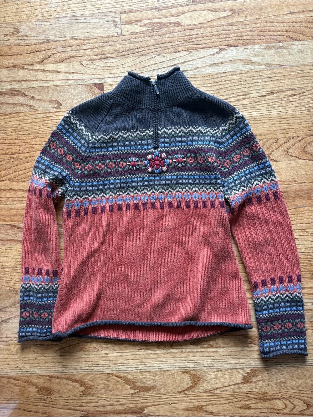 Half-Zip Eddie Bauer Fair Isle Sweater